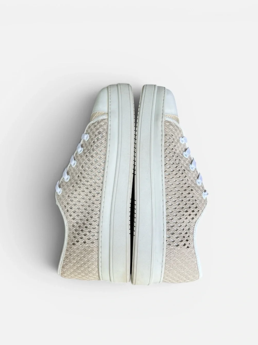 J/Slides NYC Natasha Platform Sneaker in Nude Crochet Size 10